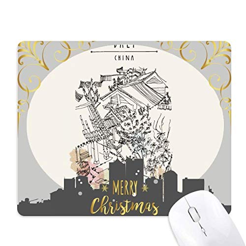 Tapis de souris Dali Park Chine nuit de Noël caoutchouc antidérapant