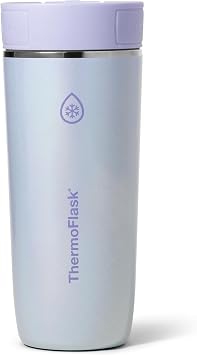ThermoFlask Stainless Steel Travel Coffee Tumbler with Sip-N-Lok Auto-Seal Lid 16 oz, Galactic Lilac - Leakproof Insulated Mug for Coffee & Tea