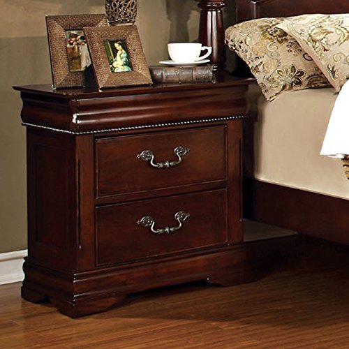 Carefree Home Furnishings Mandura Luxurious English Style Cherry Finish Queen Size 6-Piece Bedroom Set #TOP6