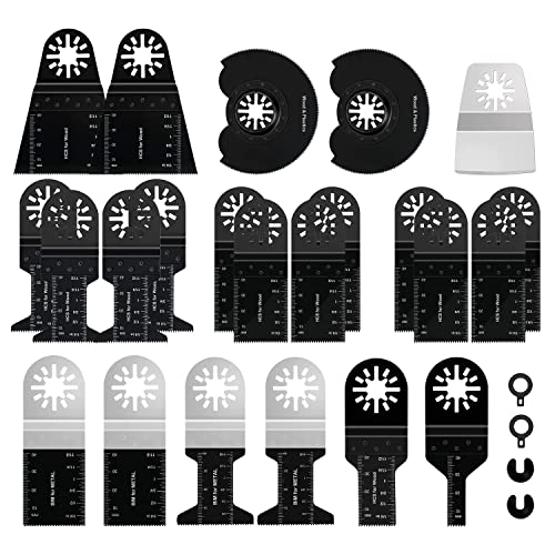 Outil Multifonction Lame de Scie Oscillante, 27pcs Outil Multifonction Saw Blades Accessoires Kit Lame de Scie Oscillante Multifonction