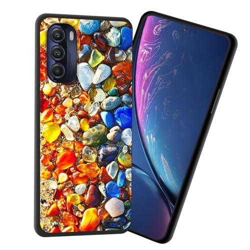 JHYYTUJTYP for Moto Edge 2022 Case,Premium Soft Silicone Slim Rubber Full Body Drop Protection Shockproof Cover Phone Case for Motorola Moto Edge 2022,Colorful Pebble