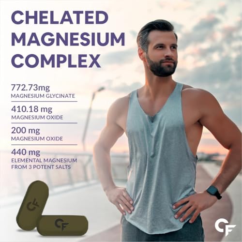 Image of Carbamide Forte Chelated Magnesium Glycinate Citrate Supplement 1382.91mg Per Serving - 120 Veg Tablets (Pack of 2)