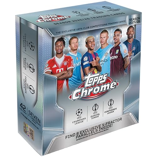 2025-26 Topps Chrome UEFA Club Competitions Soccer - Factory Sealed - Mega Box