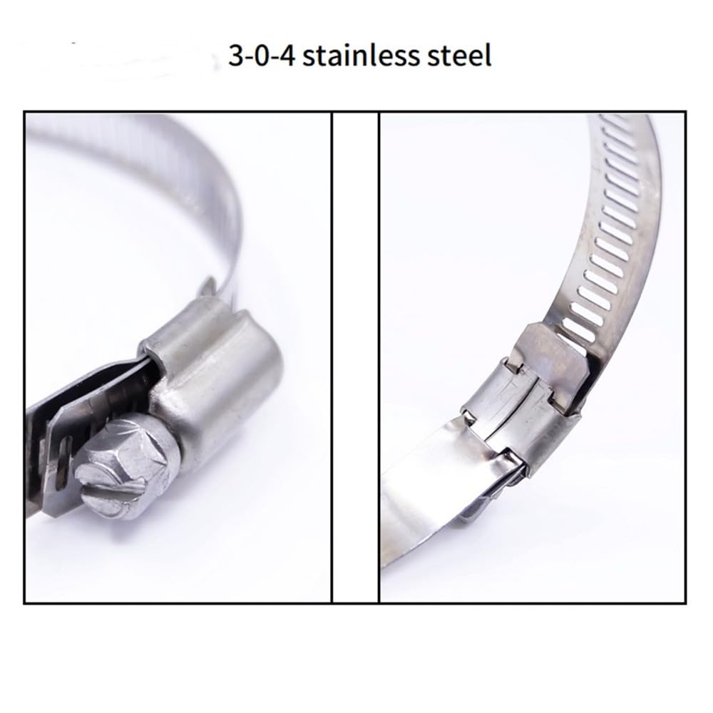 Abrazaderas de acero con mecanismo de tornillo sin Abrazaderas for manguera con tornillo sin fin de tres engranajes acero inoxidable, 6-600 mm, paquete 10(289-311mm x 10Pcs)