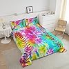 Feelyou Kids Baseball Comforter Boys Girls Softball Sports Game Comforter Set Girly Colorful Tie Dye Bedding Set Teens Men Baseball Gaming Quilt Set Rainbow Room Decor Queen Size for All Season 3Pcs #2