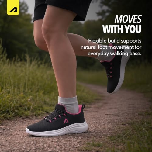 Image of Boldfit Walking Shoes for Women, Breathable Mesh Upper Cushioned Insole & Durable Eva Sole Lightweight, Slip-Resistant Sneakers for Daily Use Walking Shoes for Woman