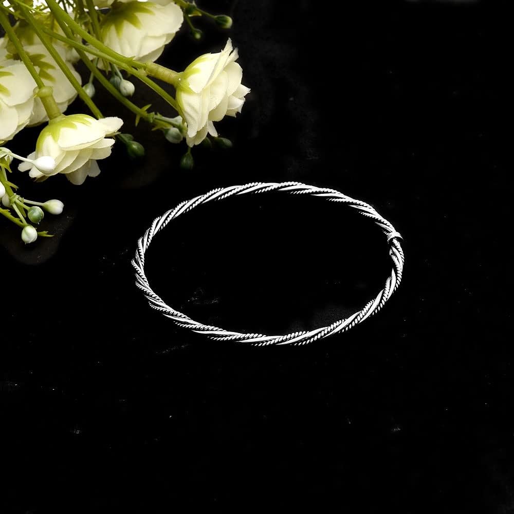 Twisted Bangle Stackable Bracelet 925 Sterling Silver Jewelry DGB1008