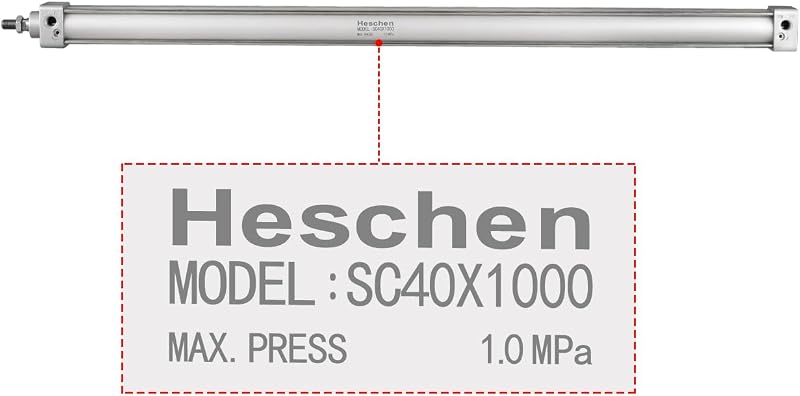 Heschen SC 40-1000 Pneumatikus Munkahenger, 40mm Átmérő, 1000mm Löket, Kétirányú Működés, PT1/4" Csatlakozó, M12x1.25 Dugattyú