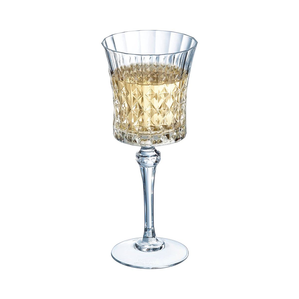 Cristal d'Arques Lady Diamond - Weinglas 27cl - 6 Stück - aus Krysta Kristallglas - Design anspruchsvolle - Glanz, Transparenz und hohe Widerstandsfähigkeit, Durchsichtig | Bleifreies Kristallglas, Weinkelche mit Stiel für die Verkostung, spülmaschinenfes