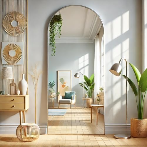 OICHA 64"x21" Floor Mirror Full Length Mirror Silver Full Length