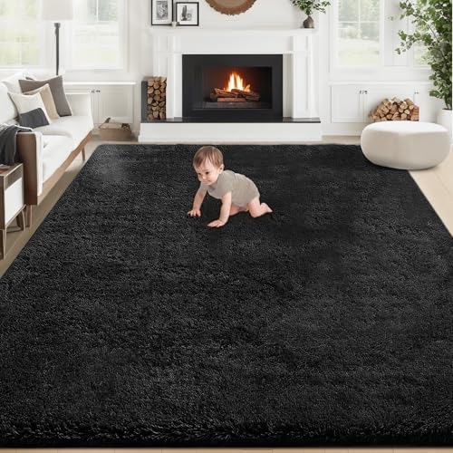 Fluffy Shag Washable 8x10 Rug