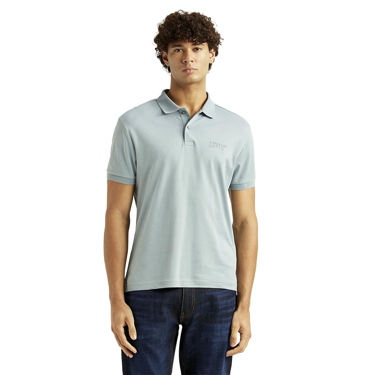 Men's Solid Light-Blue Slim Fit Polo T-Shirt-image-41