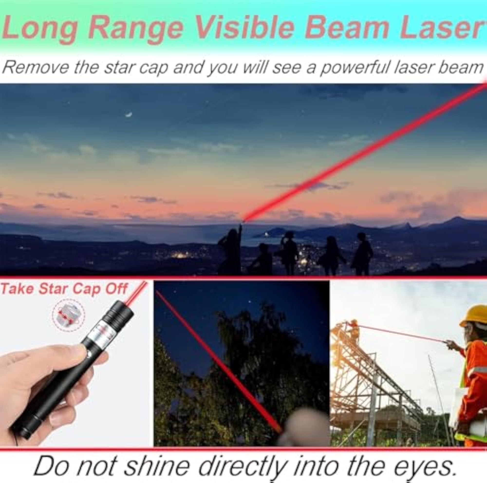 High Power Laser Pointer Pen - Rechargeable Handheld Light