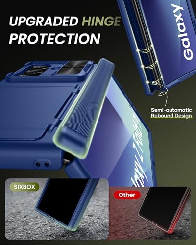 Image of for Samsung Galaxy Z Fold 7 Case Wallet, Built-in & Camera Cover & Card Holder & Hinge Protection & Screen Protector, Rugged Full Body Protective Phone Case for Galaxy Z Fold 7 2025, Blue