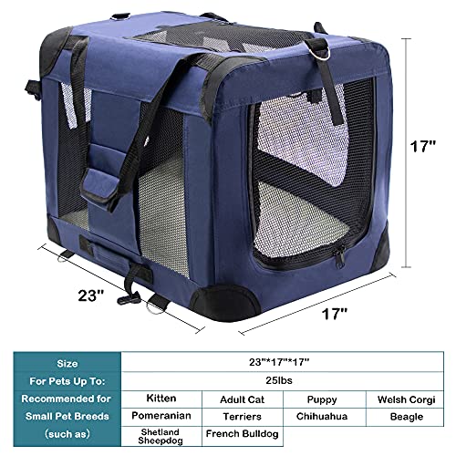 image for MIEMIE Soft Collapsible Dog Travel Crate Portable Dog Kennel with Stra