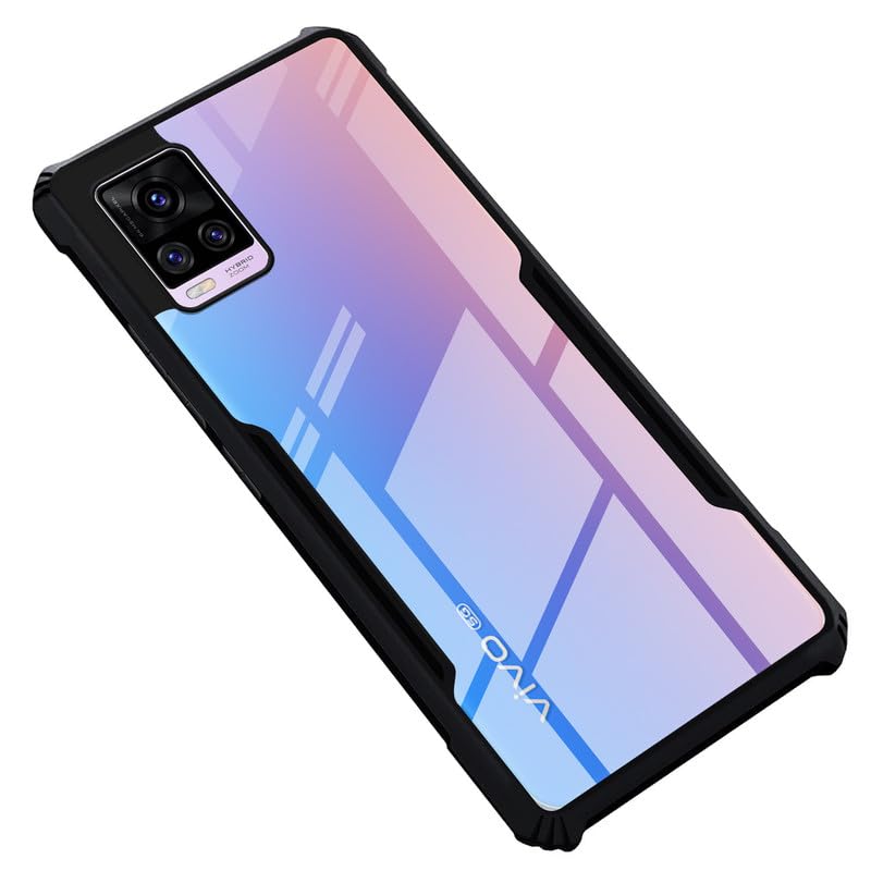 Mr. Case Back Cover Case for Vivo V20 Pro | HybridShield Transparent Glass Back | Camera Protection - Black Bumper & Transparent Back (B0CNQ2W3Z7) Amazon Price History, Amazon Price Tracker