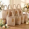 Aliceset 24 Pcs Mini Burlap Tote Bags with Handles Reusable Burlap Gift Bags with Tags Small Wedding Welcome Bridesmaids Jute Bag Bulk for Party Supplies DIY Craft (10 x 10 x 3.5 Inch,Light Brown) #3