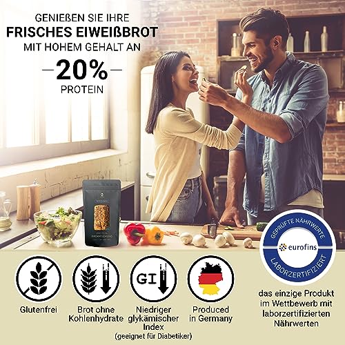 Keto Brot Backmischung Seed Mix 2x200g. - für 1,1 kg Brot | Eiweissbrot-Alternative | Ohne Getreide | Testsieger vergleich.org | Paleo | Glutenfrei | Low Carb | Ketogene Lebensmittel