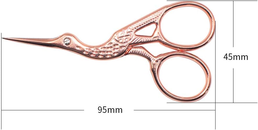 YESTOO Stork Scissors, Professional Stainless Steel Beauty Grooming Scissors for Eyebrow, Facial Hair, Dry Skin, Nose Hair(Rose Gold) : Beauty & Personal Care