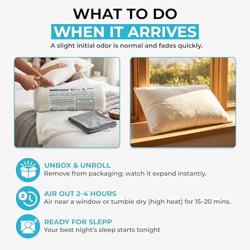 Image of Xtreme Comforts Memory Foam Pillows |GREENGUARD Certified Adjustable Shredded Foam Fill for Personalized Support |King Bed Pillows for Side,Back & Stomach Sleepers |Removable Cover |Pillows King Size