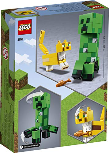 51YWM1aEe8L LEGO Minecraft Bigfigurine Creeper™ et ocelot Ensemble de construction, Jouets pour enfants de 7 ans et plus, 164 pièces, 21156