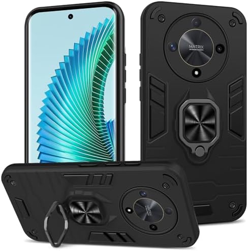 Coque Pour Honor 200 Smart Bague Métallique Support Vidéo Avizar Noir
