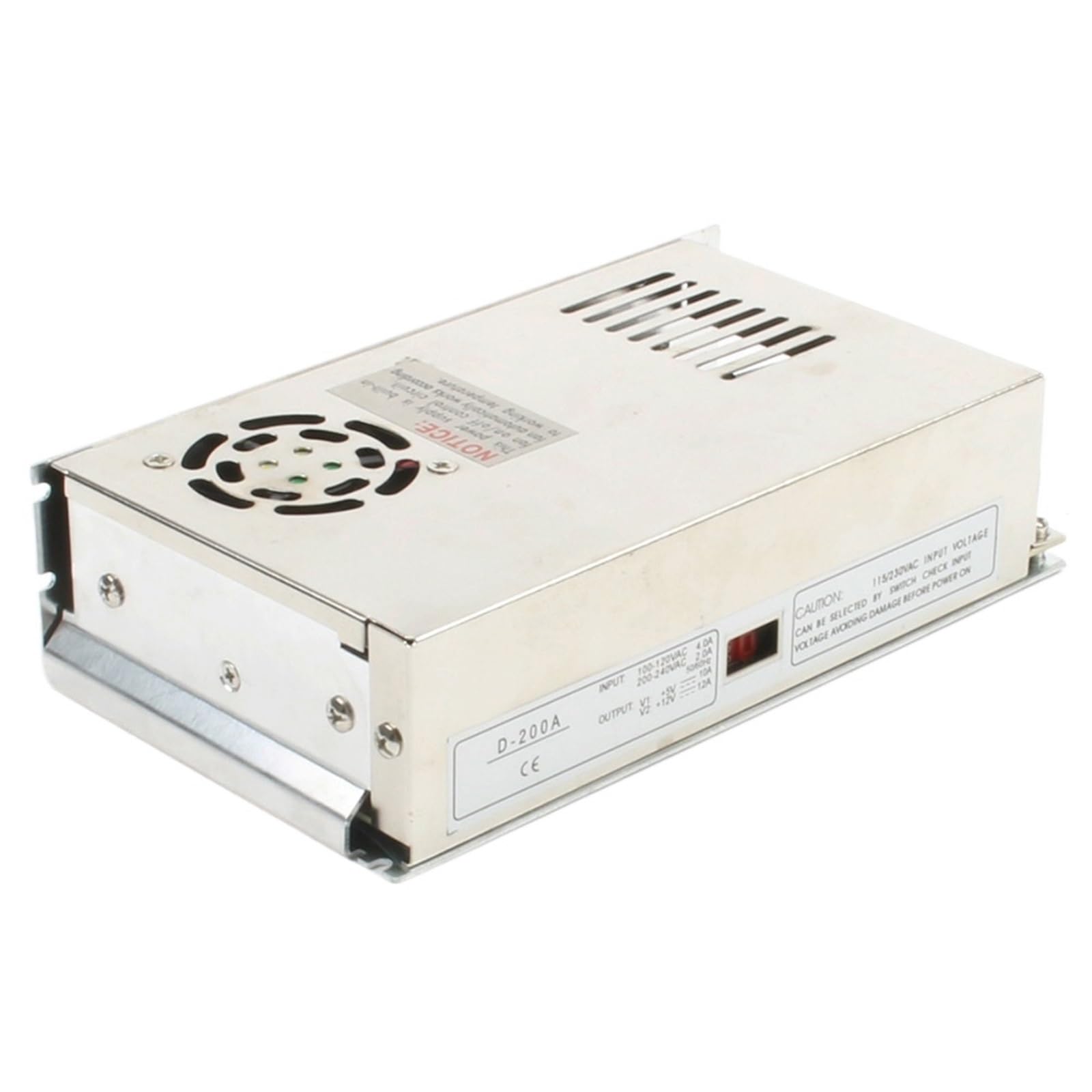 MGIMGFKZD D-200B 5V 24V Dual Output Power Supply D-200A 5V10A 12V12A ac dc Converter D-200C 12V 24V Power 200W(D-200a 5v 12v)
