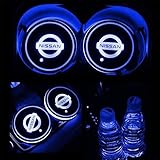 Carandy 2pcs LED Car Cup Holder Lights for Altima Rogue Armada GENISS TIIDA X-Trail, 7 Changeable...
