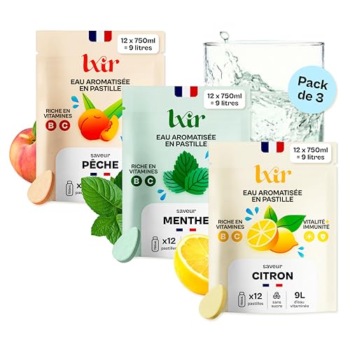 Pastille hydratation sans sucre contre la fatigue : boisson vitamines C et B pour la peau