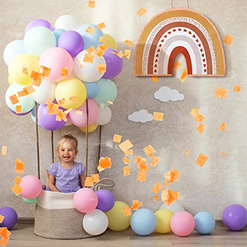 Boho Rainbow Pinata Summer Pinata For Birthday Party With Blindfold Bat And Confetti Rainbow Birthday Decorations For Summer Kids Birthday Boho Party Decoration Supply, 15 X 11 X 2.75 Inch (Rainbow) #TOP5