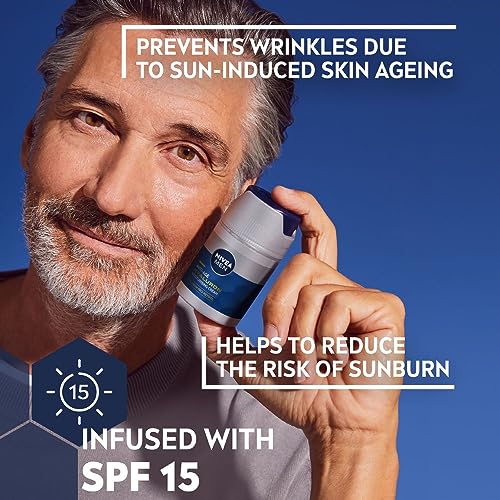 NIVEA MEN Anti-Age Hyaluron SPF15 Moisturising Cream (50ml), Anti-Wrinkle Face Cream with Hyaluronic Acid and Pro-Retinol, Visibly Reduces Deep Wrinkles and Firms Skin - Image 4