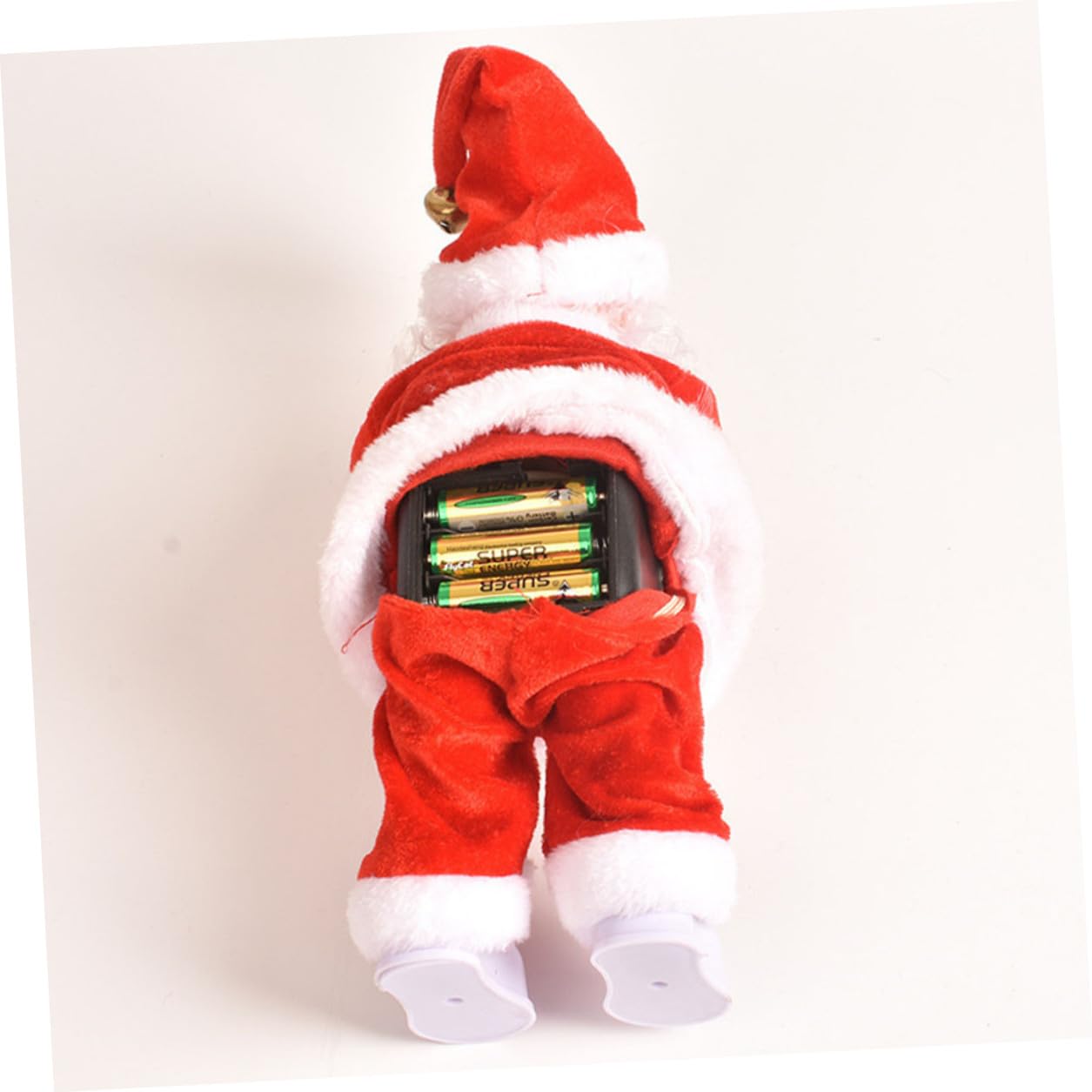 Jouet Décoration de Noël Père Noël Électrique Musique Automatique en Plastique et Tissu Rouge, pour Garçon et Filles et Ambiance Festive Bureau