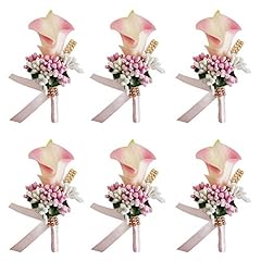 B-pink Boutonniere-6 Pcs