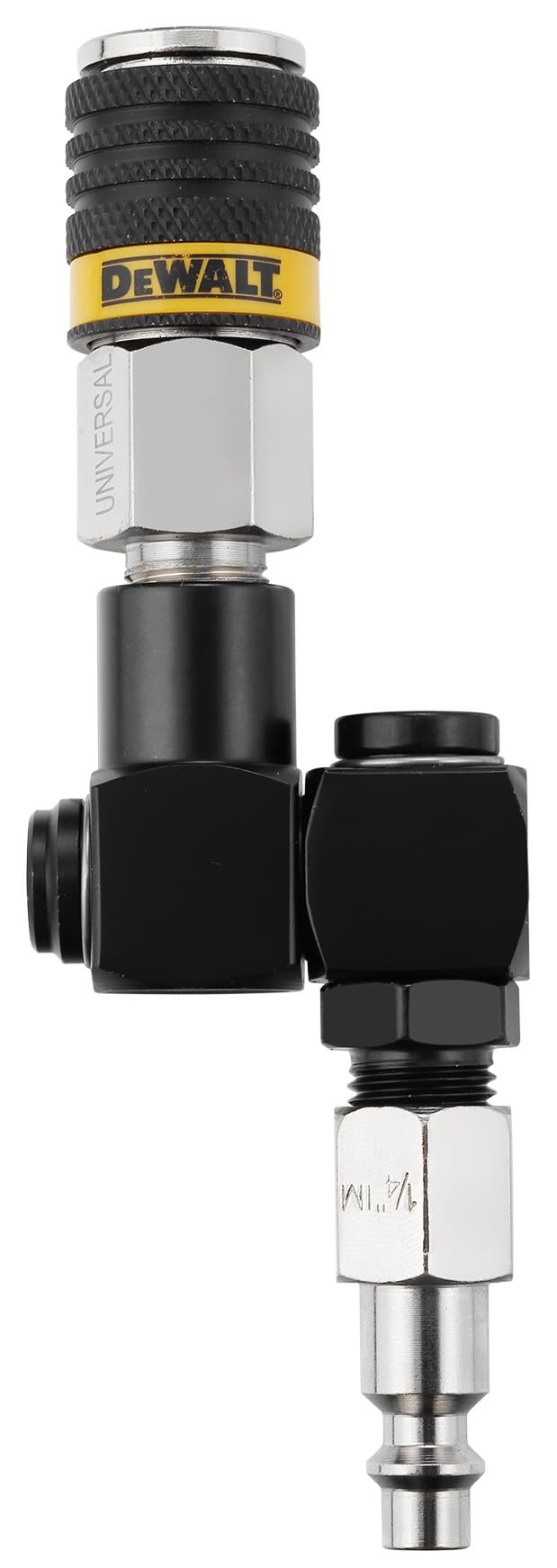 DEWALT 1/4-Inch NPT 360° Swivel Air Hose Connector: Universal Coupler and Industrial Plug Set, 150 PSI