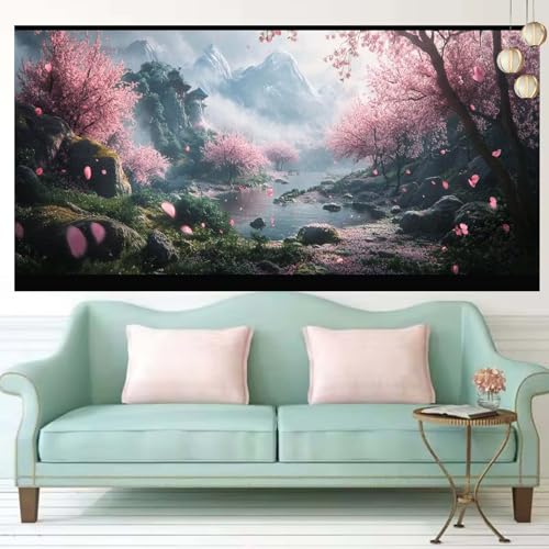 Broderie diamant fleurs fée féeantisch kit complet xxl 60x150cm pour decoration salon
