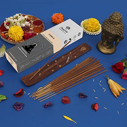 Simply Vedic Vanilla Incense Sticks 250-Grams (Approx 135 Premium Incense Stick + Incense Holder)| Lasts 60-Minutes, Ideal For Meditation, Yoga, Spiritual Healing, Prayers, Aromatherapy #TOP2