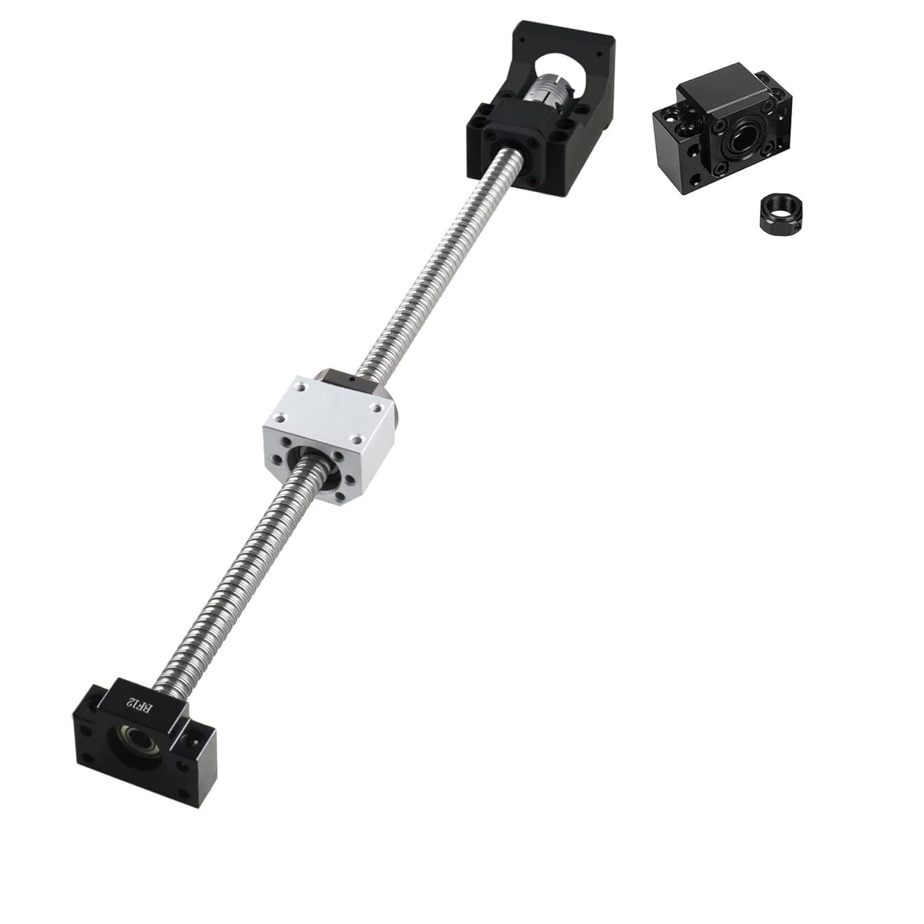 SFU1605 Kugelumlaufspindel 250mm mit Halterung für Nema 23 Schrittmotor, BK12 / BF12 Unterstützung, DSG16H Muttergehäuse und Kupplungssatz CNC Teile