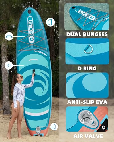 Image of Inflatable Paddle Boards, Stand Up Paddle Board for Adults Youth of All-Round, 10'6'' *33'' * 6'' Extra Wide & No-Slip Sup for Yoga Fishing