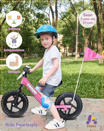 Image of KRIDDO Pro Toddler Balance Bike 2+ Year Old with Hand Brake and Kickstand