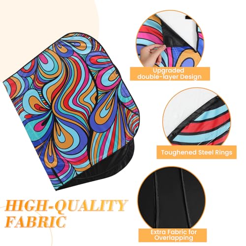 Windshield Sun Shade - Car Sun Shade Windshield, Reflector Sunshade Offers Ultimate Protection for Car Interior, Foldable Front Window Fit for Hatchback, Truck, SUV, MPV — view 4