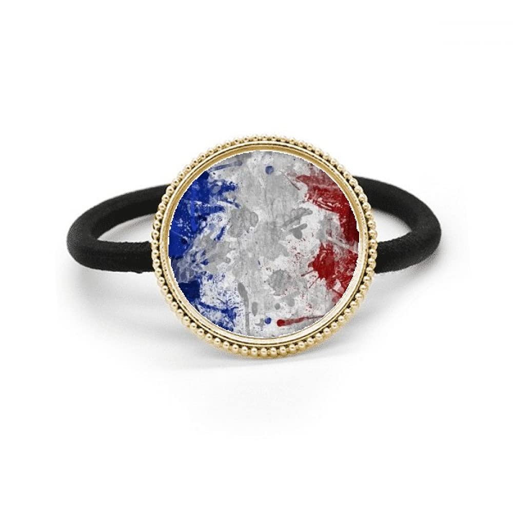 Diadema de metal plateado Francia sin dolor por tocado de goma 4