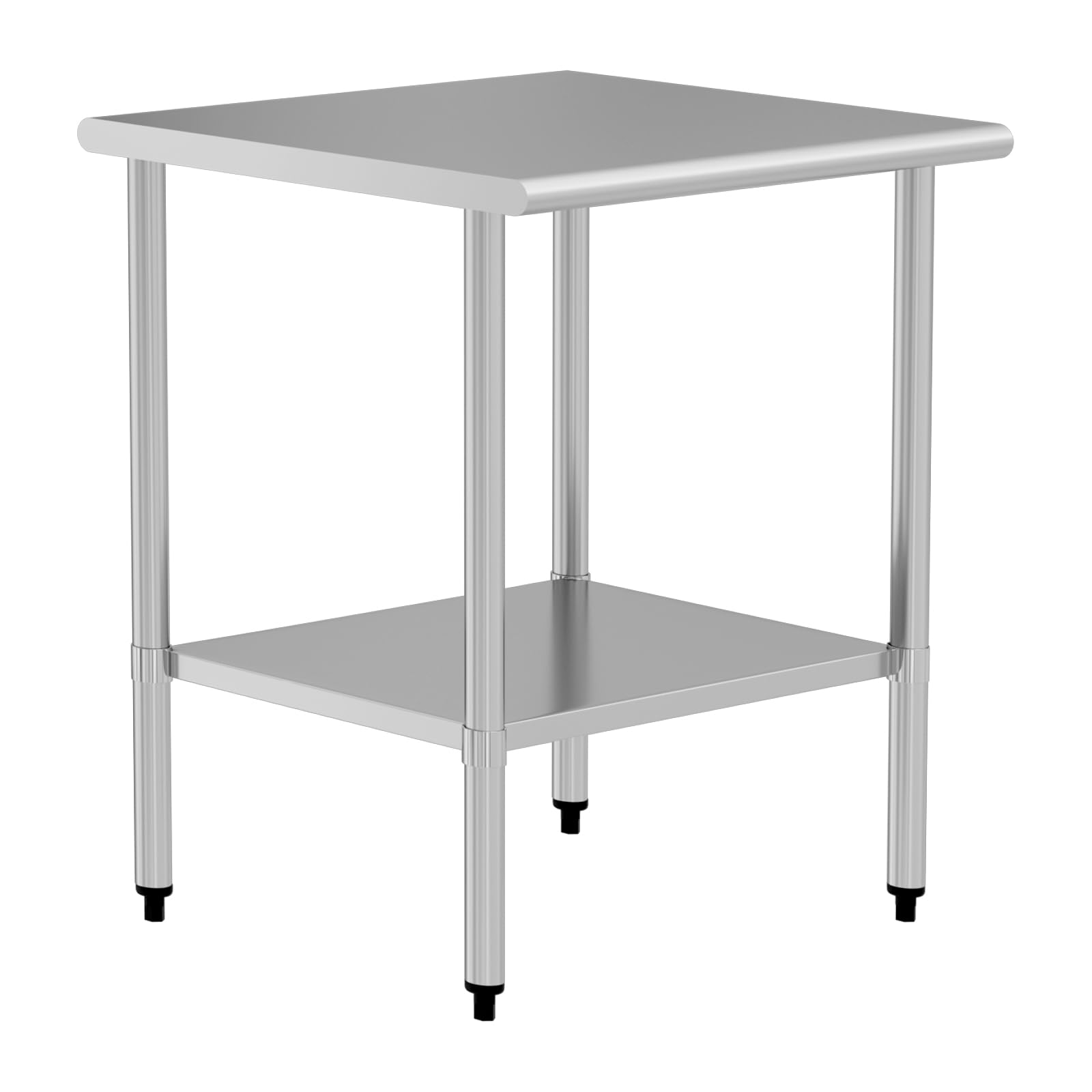 Mesa de acero inoxidable para preparación y trabajo, 30 x 30 pulgadas con estante ajustable, estaciones de trabajo comerciales, mesa de utilidad en cocina, garaje, lavandería, barbacoa al aire