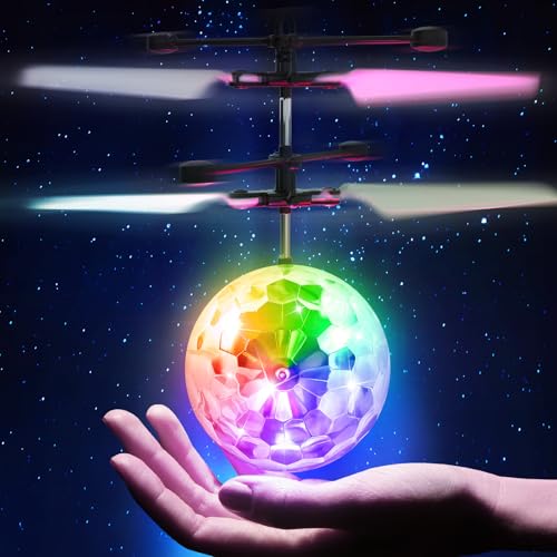 Ocditikl Flying Orb Ball, Rechargeable Flying Ball Toy with Remote, Light Up Orbiter Indoor Outdoor...