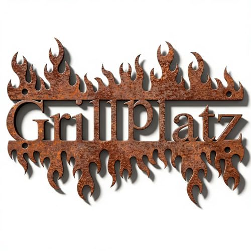 Gartendeko Rost Grillplatz Rostiges Gartenschild Grill