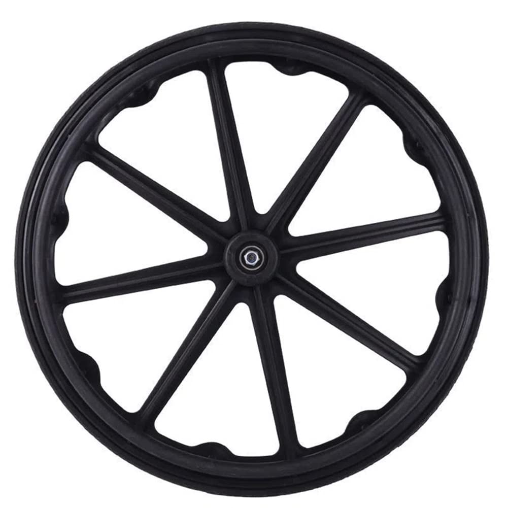 LekLai Rueda de Repuesto para Silla de Ruedas, Rueda Trasera para Silla de Ruedas de 24 Pulgadas, Accesorio para Andador Manual para Silla de Ruedas, Rueda Sólida Antideslizante, 24 X 13/8/Black/24I