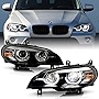 ACANII - For [HID/Xenon w/AFS Model] 2007-2010 BMW X5 E70 3D Light Tube Bulit-In LED Dual Projector Headlights Headlamps