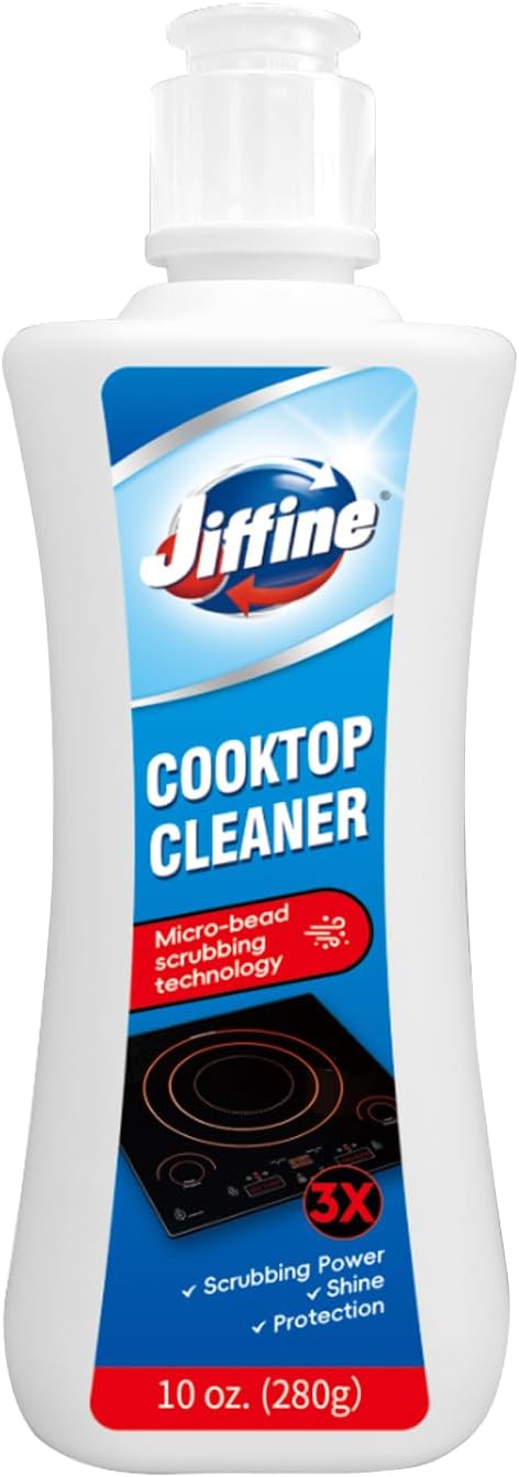 Stovetop Cleaning Cream Heavy Duty Cooktop Cleaner for Glass Ceramic Induction Gas Stoves Removes Burnt Food Grease and Stains