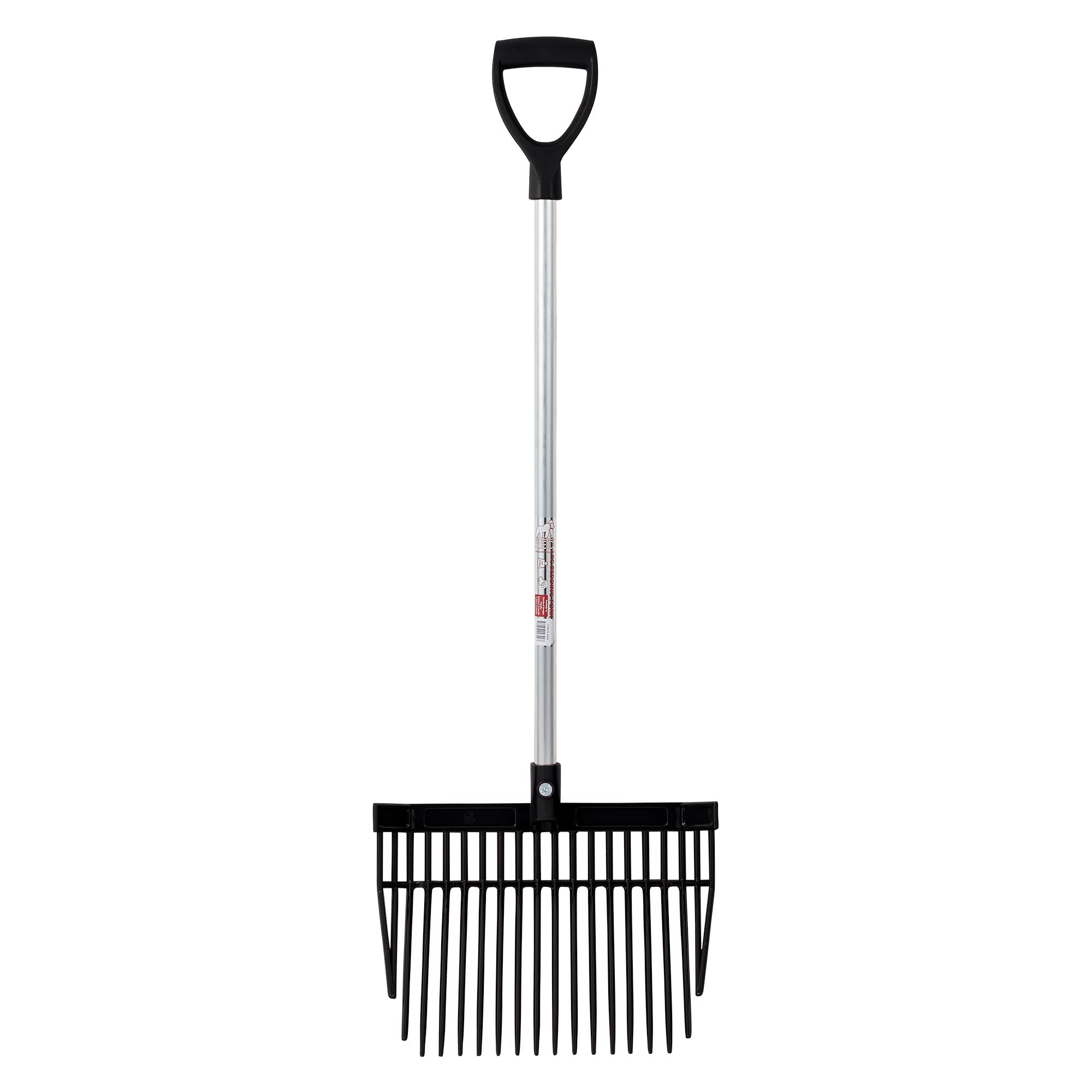 Red Gorilla Small Bedding Fork with Short D Handle Black Lightweight For Stable Bedding Mucking Out Pitchfork for Hay and Garden Compost 110cm Long