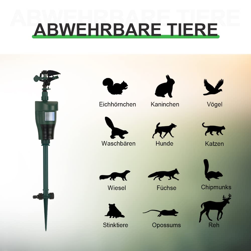Giardino Acqua Jet Animale odstraszacz Cani Espansione Gatti Marten | Strumień wody odstraszacz zwierząt przeciwko psom, kotom i kunom