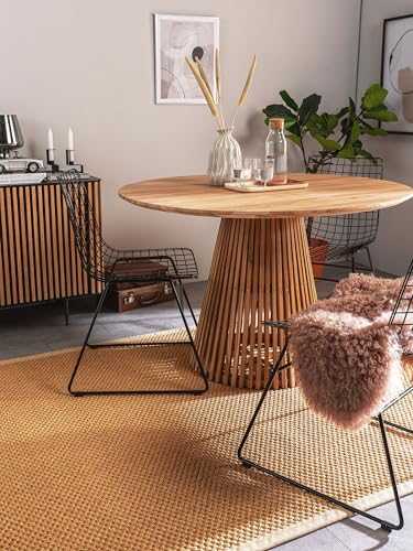 Tapis en pure sisal benuta Greta - Beige 140x200 cm - 100% sisal - Rectangulaire et style: bordure, uni, Natural Living, Scandi Living - Facile d'entretien...